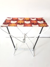 Chaise de pêche , plage , camping plante métal tissu vintage années 70 Tabouret