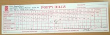 PGA GOLF POPPY HILLS TOURNAMENT SCORECARD GEORGE BURNS & WILLIAM FLAHERTY