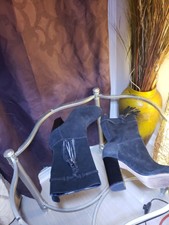 Preown Vince Camuto Fermel Slouch Tassel Black Suede Boots Sz 7 Free Shipping!!!