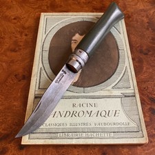 Opinel N°09 carbone custom vert militaire lame patinée / Occasion