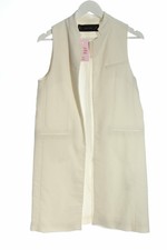 ZARA BASIC Gilet long tricoté Dames T 40 blanc cassé style décontracté
