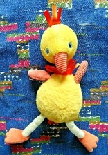 EB/ PELUCHE GRELOT JELLYCAT REF 3534 CANARD POULE COQ JAUNE ORANGE 30 CM