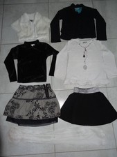 lot hiver fille 8 ans:gilet in extenso,TS tache d'encre,jupe Mlle DDP, gilet shi