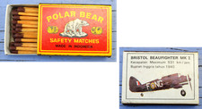 Boîte d'allumettes Polar Bear, made in Indonesia, Bristol Beaufighter Mk I