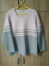 SWEAT SHIRT PULL ROSE BLANC GRIS MANCHES LONGUES T 42 