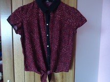 CHEMISIER MIM : TAILLE :34. BORDEAUX IMPRIME 