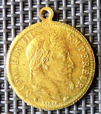 Copie 10 dix francs 1862 OR Napoléon III médaille pièce monnaie 2,12g 19,5mm