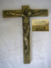 BRONZE BANCEL / ancien crucifix croix murale du CHRIST ( 115GR /  H=16CM)