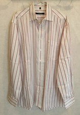 Chemise classique blanche rayée rouge T40 / L Eterna (2203237) Coton polyester