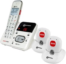 AMPLIDECT295 SOS PRO TRIO Téléphone répondeur sans fil + médaillon  d'urgence 