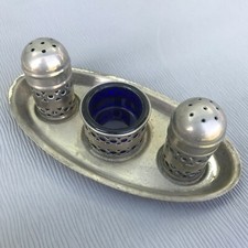 35 - Poivre sel moutarde - Métal argenté anglais. E.P.N.S. Made in England