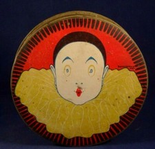 Ancienne boîte pub carton clown Pierrot Tornier Lenoir Ed PARIS 1920 Art Déco