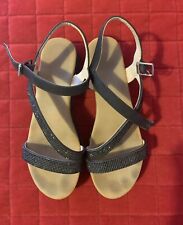 Sandales  en plateforme/chaussures d’ete avec cristaux noir femme T39