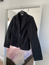 Black Denim Style Blazer Jacket 100% coton, femme taille XS