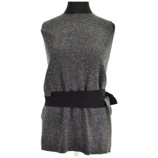 ZARA M Blanc Noir Coton Polyester Viscose Femmes Débardeur Ue 40UK 12