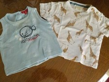 Lot de 2 DÉBARDEUR / TEE SHIRT - ZARA et KIMBALOO - taille 3 / 6 mois - 
