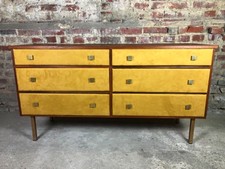 Commode coiffeuse bois et suédine Roger Landault pour REGY 1960