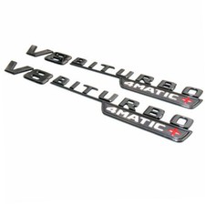 2pcs V8 4MATIC + Lettrage Emblème Logo 3D Noir Mat V8 4MATIC + BITURBO NEW
