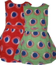 Nouvelle filles marks et spencer vert et rouge coton d'été robe 2-3, 3-4, 4-5, 5-6 6-7