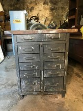 ancien meuble à tiroir métal et bois superbe très déco maison commerce bar pub