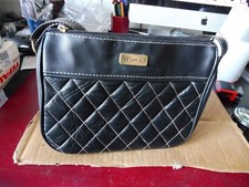 JOLI SAC NOIR TED LAPIDUS PORTE EPAULE PVC ET CUIR AGNEAU VOIR ETIQUETTES TBE