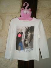 Superbe tee-shirt ML 4 ans fille poney cheval équitation en excellent état !!!