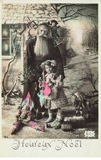 SANTA CLAUS #MK45022 PETITE FILLE AVEC LE PERE NOEL JOUETS PANTIN POUPEE CHEVA