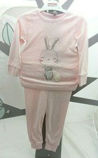 Minoti pyjama coton fille deux pièces rose clair motif lapin de 12 mois à 3 ans