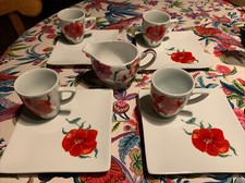 Service à Café 6 (12) Tasses  Gourmand Geneviève Lethu Kenzo 2000 État Neuf .