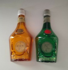 lot de 2 cendriers Bénédictine marron et vert collection vintage bar bistrot