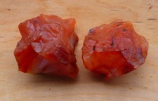 CORNALINE, pierres brutes naturelles, lot de 2 = 42 g. minéraux Brésil