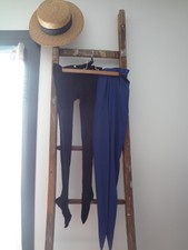 CHANTAL THOMAS LOT DE 2 PAIRES DE COLLANT VOILE NOIR + BLEU OPAQUE UNI   LOT DE 