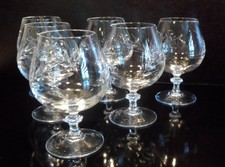 6 Verres à cognac / digestif - Cristal d' Arques -Modèle Fleury taille Epi - TBE