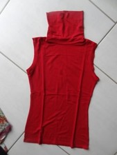 DEBARDEUR COL ROULE rouge  "CAMAIEU"  taille 1 TBE