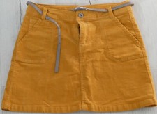 12 ans fille hiver : jupe velours côtelé moutarde Okaidi + ceinture