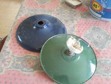 2 ANCIENS ABATS JOUR SUSPENSION  EN TÔLE EMAILLEE DOUILLE loft