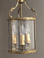 Lanterne Lustre Suspension Plafonnier Bronze Ou Laiton Lampe Luminaire Vintage