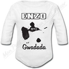 Body Bébé Guadeloupe avec prénom personnalisé - Gwadada 971 cadeau naissance