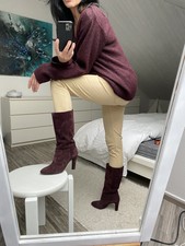 Bottes Rinascimento en cuir daim bordeaux 38 swede boots 229 EUR