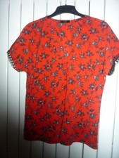 CHEMISIER ROUGE NOIR   "MARQUE  123"  TAILLE/42 OCCASION