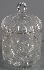 BONBONNIERE CRISTAL Transparent Cisele POT Boite Bocal Biscuits Couvercle W
