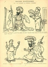  Document ancien magasin d'accessoires 1897 issue album des lundis Carand'Ache