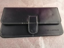 Portefeuille porté carte 1980 en simili cuir Ted Lapidus noir sac à main 