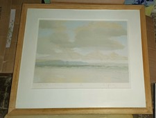 Tableau lithographie Low tide Constantine Bay Signée numérotée Superbe cadre