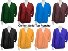 Élégant Mousseline Solide Haut Poncho Pur Déguisement Fille Fête Décontracté C53