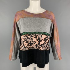 DRIES VAN NOTEN TAILLE S Multicolore Coton Mélange Tissus Raglan Pull