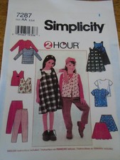 7287  PATRON SIMPLICITY ROBE JUPE GILET PANTALON TEE SHIRT  2 AU  6 ANS  