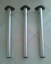 3 pieds chromés pour plan de travail