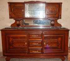 Meuble buffet en bois plateau marbre