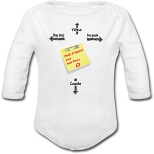 Body Bébé Mode d'emploi pour Papa - Humour cadeau naissance maman garçon fille